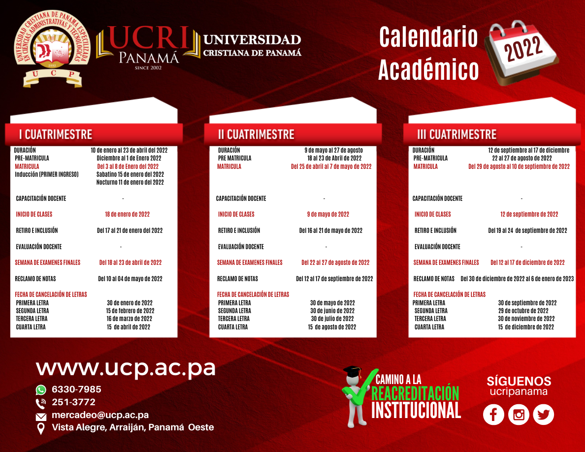 Calendario académico-UCP-2022