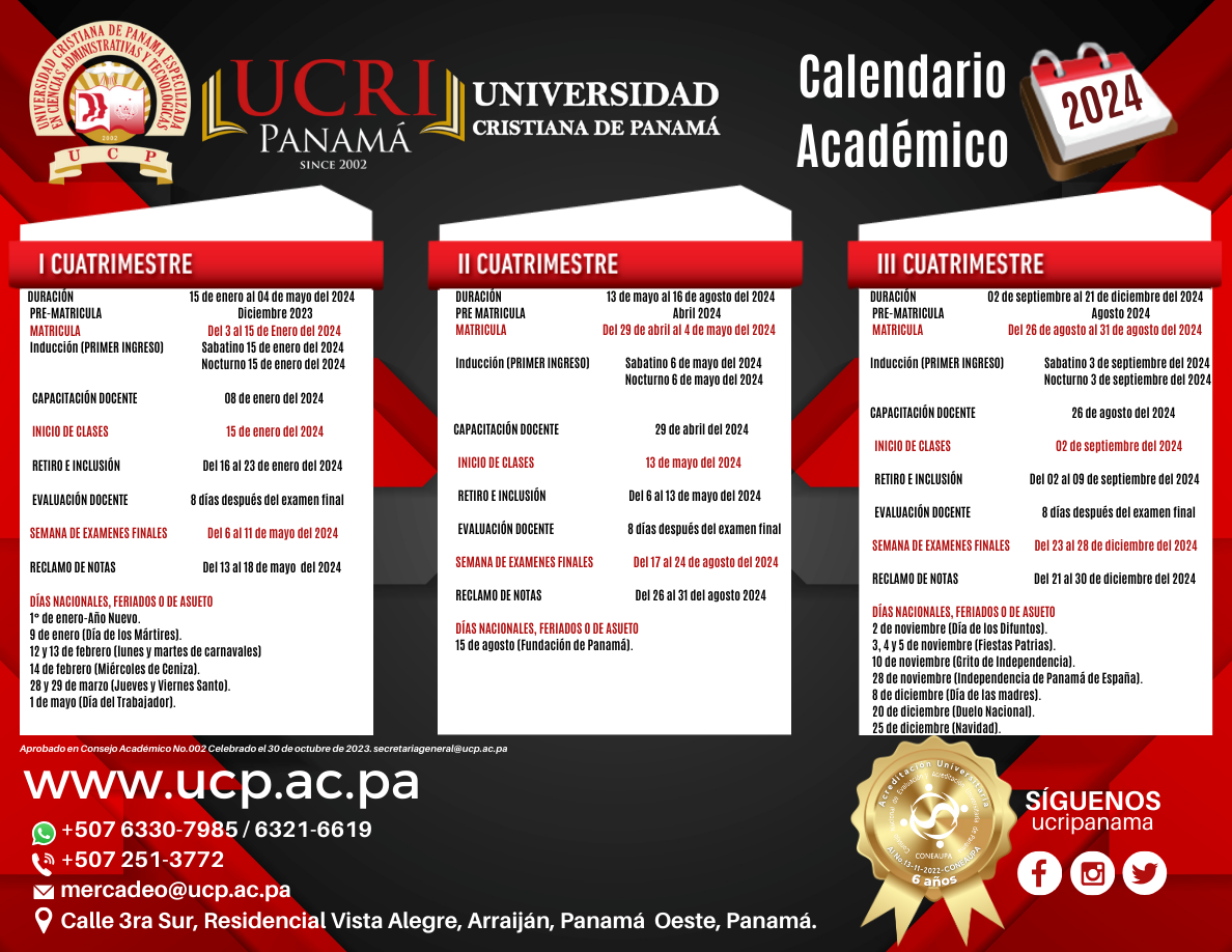 Calendario académico-UCP